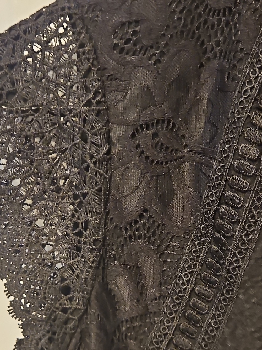 Cable & Gauge Black Lace Mock-Neck Top - Picture 5 of 6